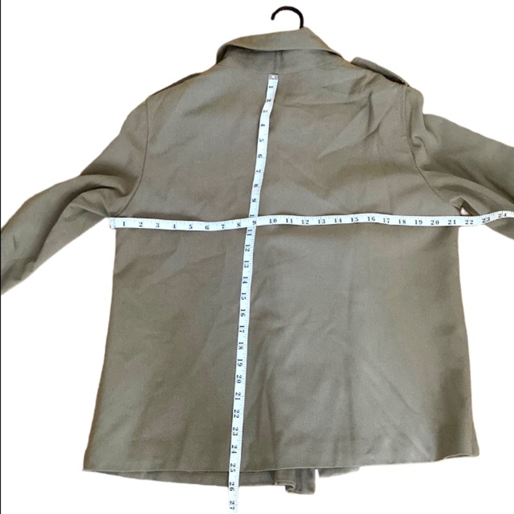 LARRY LEVINE Stretch Short Trench Jacket Sz 12 - Picture 5 of 5